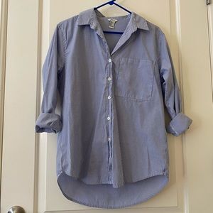 Blue & White Striped Polo
